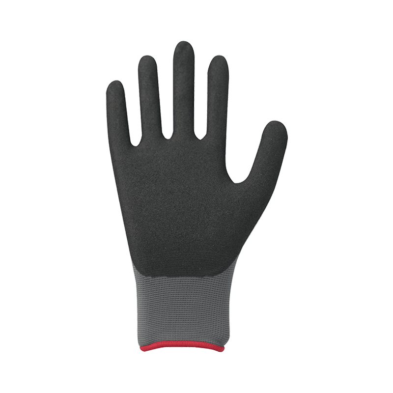 15G nylon/spandex vuori hiekkanitriilipinnoitteella, nitriilipehmuste selässä